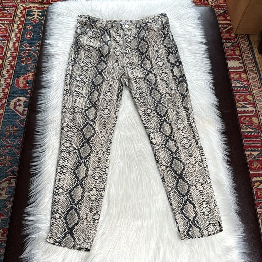 Zara High Rise Snakeskin Print Skinny Jeans